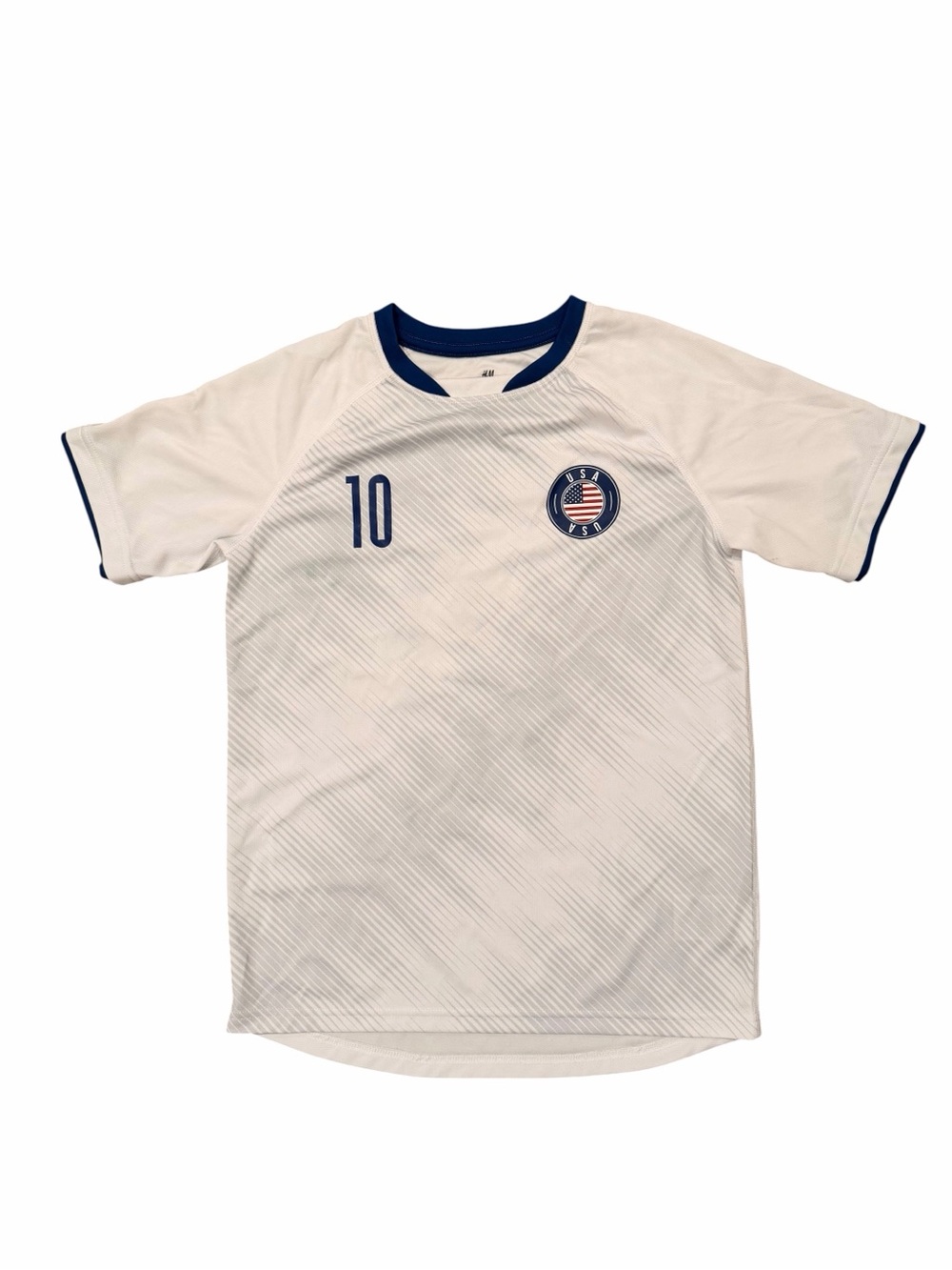 H&M USA Soccer Jersey #10 ⚠️ VIEW ALL PHOTOS ⚠️White Blue Unisex Youth US 12/14